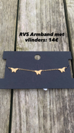Gouden armband met vlinders