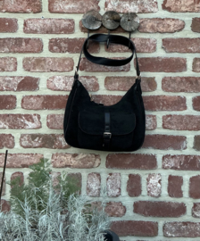 Suède look tas zwart