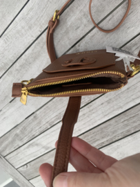 Kleine messenger cognac