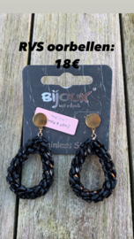 Oorbellen bijoux met zwarte steentjes