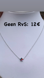 Zilverkleurige ketting met ster multi color