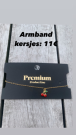 Armband met rode kersen