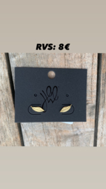 Veertjes oorbellen goud