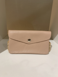 Portemonnee leder pastel roze