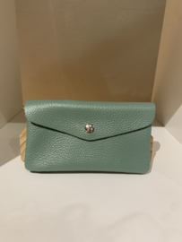 Portemonnee leder mintgroen