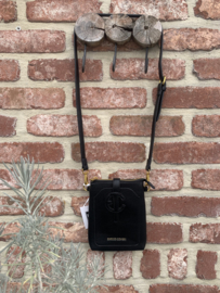 Kleine messenger zwart met gouden details