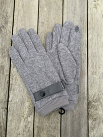 Handschoenen voor heren lichtgrijs met riempje