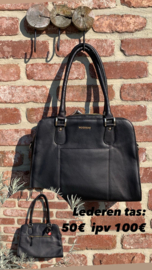Lederen tas woodbag
