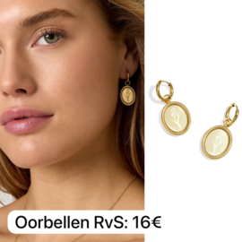 RVS oorbellen goud tulp