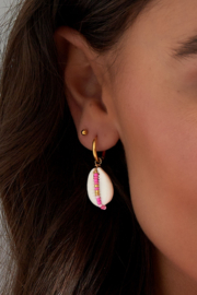 oorbellen met schelpjes witte pareltjes