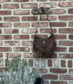 Trendy tas donkerbruin country look