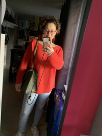 Khaki handtas met mini tasje