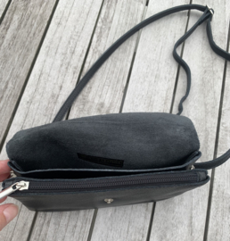 Leder kleine messenger zwart