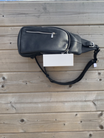 crossbody black leder