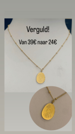 Ketting verguld met vlindervrouw