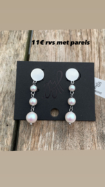 Oorbellen met parels zilver