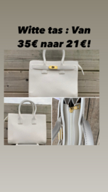 tasje birkin modelletje wit met goud