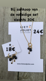 Ketting roestvrijstaal met zwarte parels