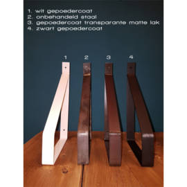 Stalen plankdragers (voor planken van 3-4 cm dik) als set van 2 stuks