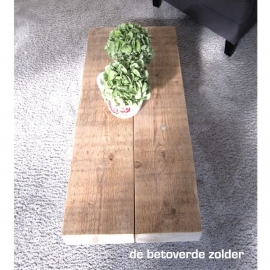 Op het randje paperback Alarmerend Smalle salontafel Timber op wielen | Oude Balken salontafels | De Betoverde  Zolder