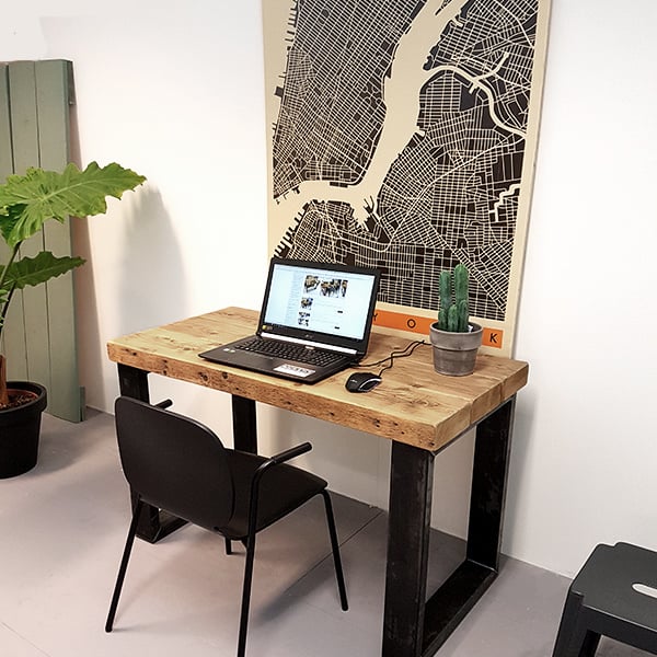 Smalle tafel / bureau Timber (60 cm breed) | Oude eettafels & bankjes | De Betoverde Zolder