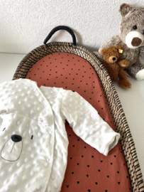 Hoeslaken verschoonmand ‘Terracotta hearts’