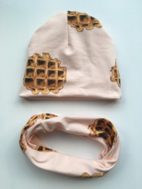 Set beanie en sjaal ‘Wafel’