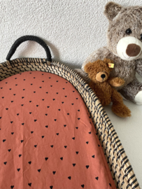Hoeslaken verschoonmand ‘Terracotta hearts’