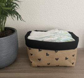 Mandje Hearts taupe