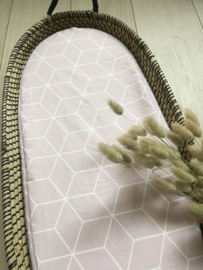 Hoeslaken verschoonmand 'Geometric oud roze'