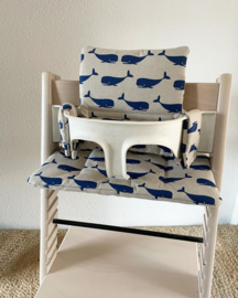 Kinderstoel kussenset ‘Walvis’