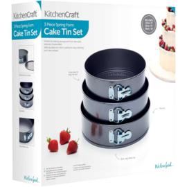 KitchenCraft Springvormen set 3 st (22-24-26 cm)