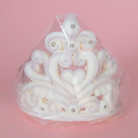 3D Crown White/silver sugar decoration