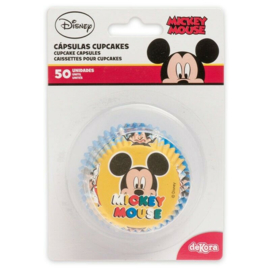 Mickey Mouse baking cups - 50 st (blauw/geel)