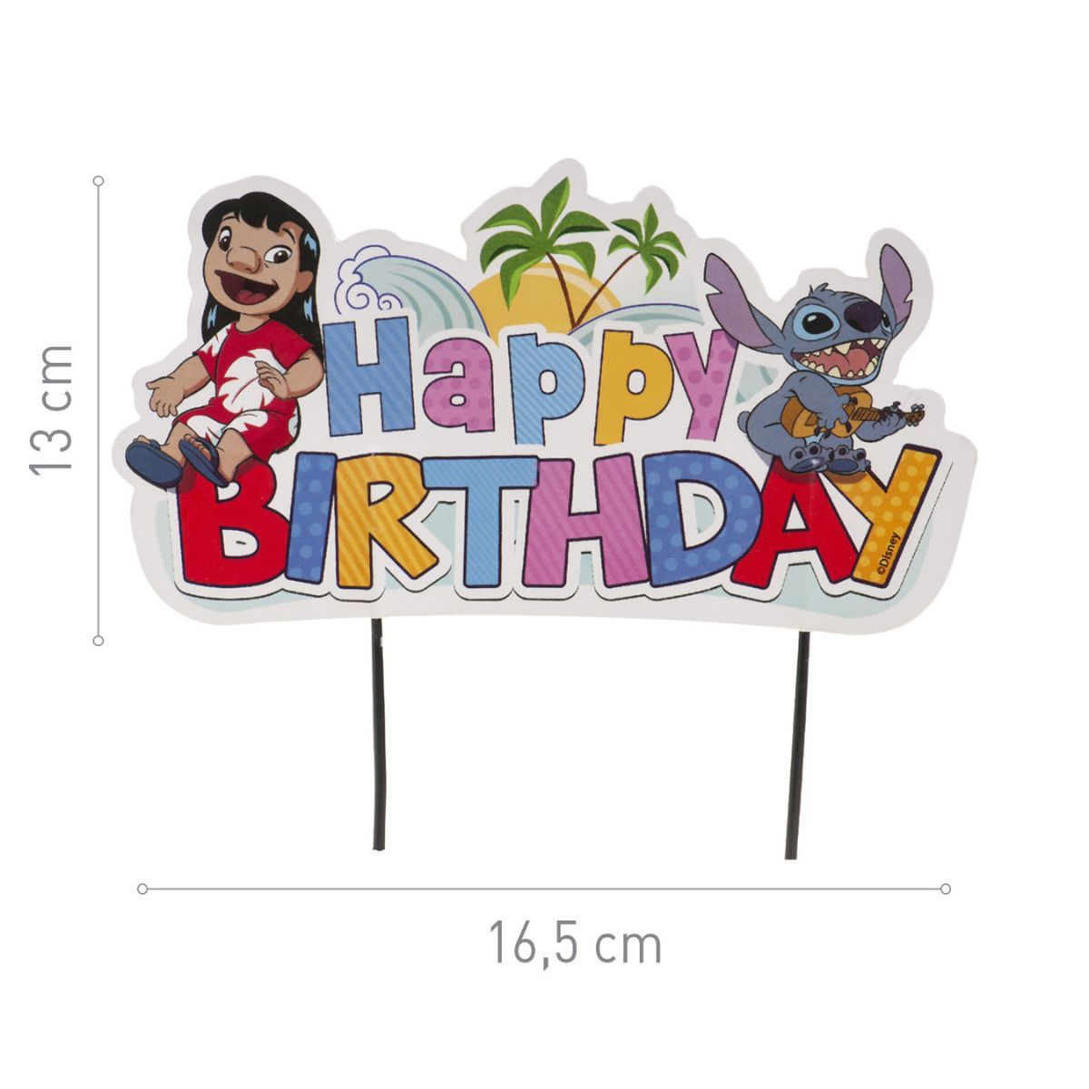 Stitch et Lilo Happy Birthday cake topper 16.5 cm