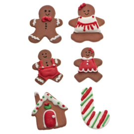 Gingerbread (Lubkuchenmann) sugar decoration - 6 teilig