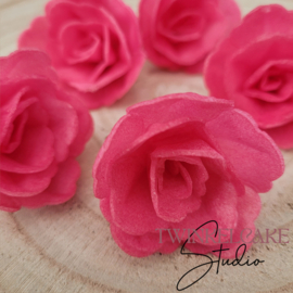 China 3D Rose small Fuchsia 4.5 cm - 5 pcs (wafer paper)