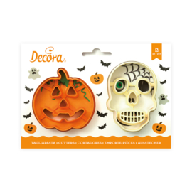 Skull &  pumpkin uitsteker set 2 st