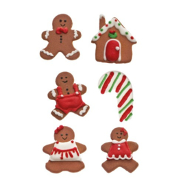 Gingerbread suiker decoratie - 6 st