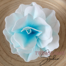 Roos 3D Extra Large Licht Blauw 12 cm - 1 st (waferpaper)