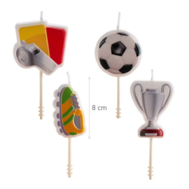 Jeu de 4 bougies d'anniversaire Footbal