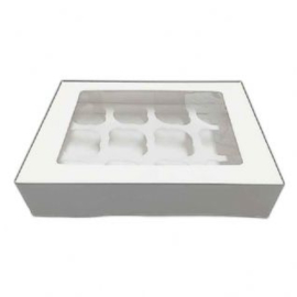 Cupcakedoos  met insert voor 12 cupcakes per 5 st