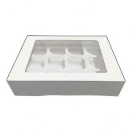 Cupcake box with insert for 12 cupcakes (per piece) - White