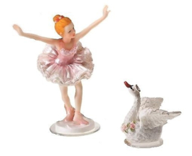 Ballerina met zwaan - 2 st