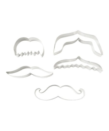 Jeu emporte-pièces moustaches 5 pcs