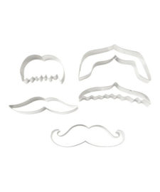 Moustache metalen uitsteker set 5 st