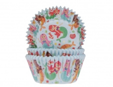 Zeemeermin baking cups House of Marie 50 st