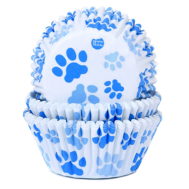 Baking Cups House of Marie Paw Blue 50 st