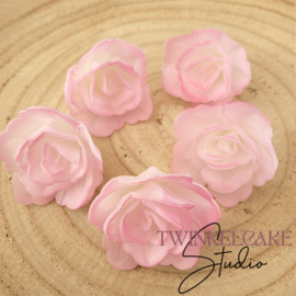 Chinese 3D Roos small Licht Rose 4.5 cm - 5 st (wafer paper)