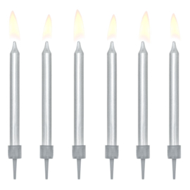 Birthday candles Silver - 6 st